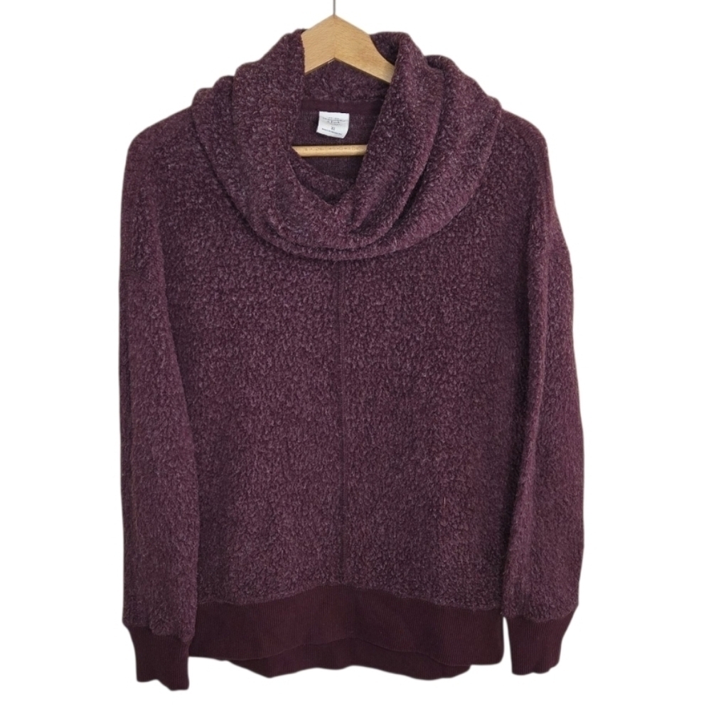 Abercrombie & Fitch Burgundy Boucle Textured Cowl Neck Sweater Size XS